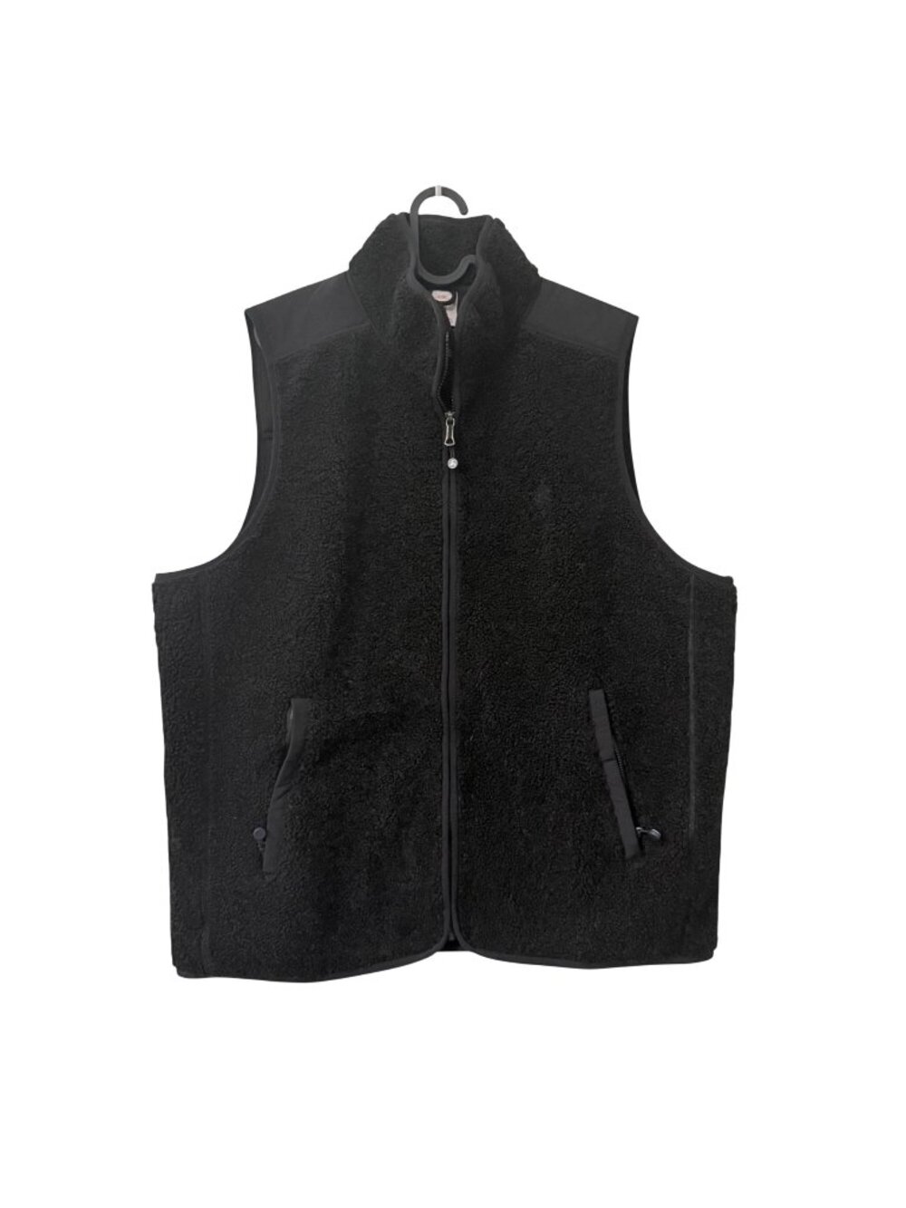 Brooks Brothers Black Sherpa Teddy Fleece Full Zip Vest Mens Size XLarge